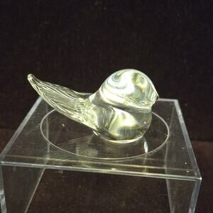 Clear Glass Bird Figurine Glossy Finish Decorative Art Glass
